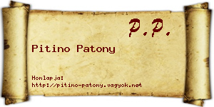 Pitino Patony névjegykártya